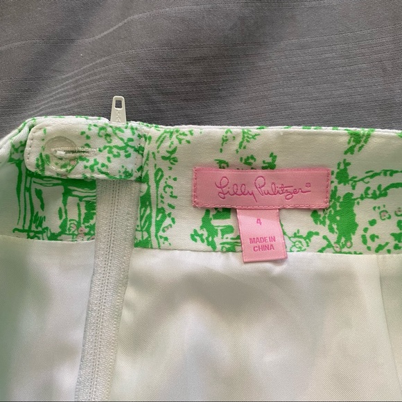 Lilly Pulitzer Green and White Lined Cotton Skirt - size 4 - Picture 3 of 6